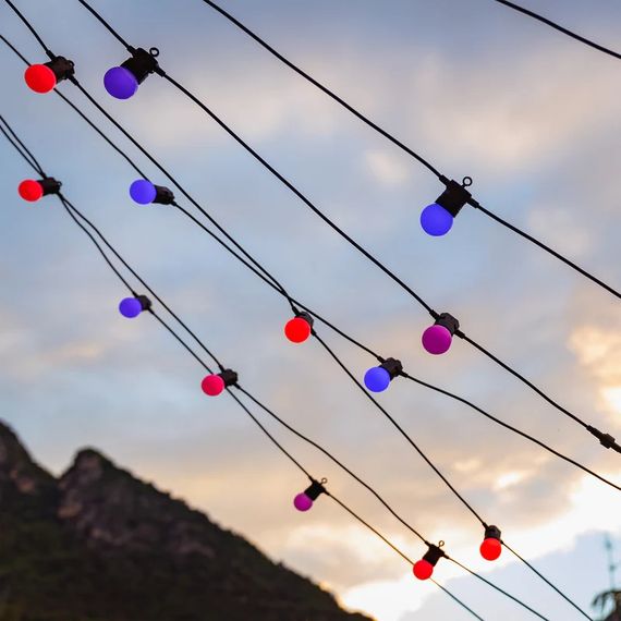 Гірлянда Smart LED Twinkly Festoon RGB 20, G45, Gen II, IP44, 10м, кабель чорний (TWF020STP-BEU) | Зображення 3