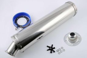 Глушитель (тюнинг)   420*100mm, креп. Ø78mm   (нержавейка, хром, прямоток, mod:11)