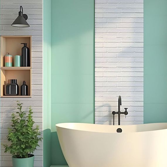 Декоративна ПВХ панель біла цегла 960х480х4мм SW-00001427 | Зображення 4