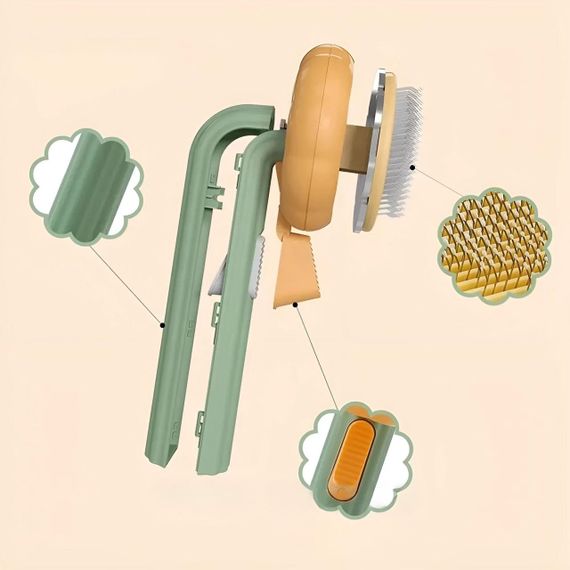 Щетка для вычесывания шерсти кошек и собак, Pet Tails Brush W26 / Расческа для животных с кнопкой | Зображення 9