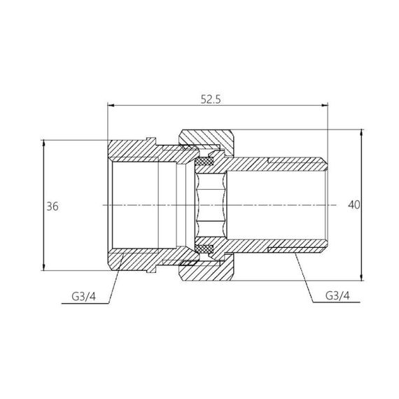 Згін "Американка" Thermo Alliance Forte 3/4" прямий SF190W20 | Зображення 1