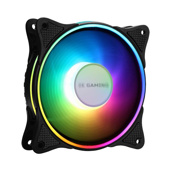 Корпусной вентилятор 2E GAMING (F120OI-ARGB) 120мм,3+3pin5VAura,черн.лопасти,рамка, outer-inner LED (2E-F120OI-ARGB) | Зображення 2