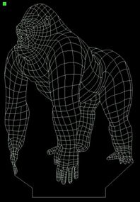 Акриловый светильник-ночник горила белый tty-n000702