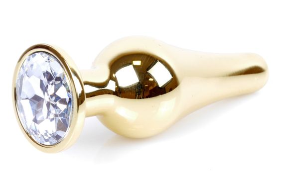 Анальний затор Boss Series - Jewellery Gold BUTT PLUG Clear, BS6400066 Sex Aura | Зображення 1