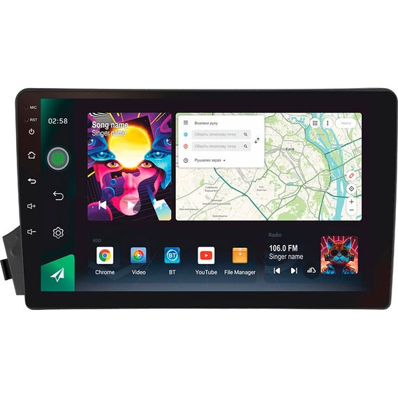 Штатна магнітола Sigma PRO 98128 2K 8+128 Gb SsangYong Actyon C100 2005-2011 9"
