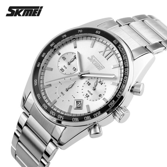 Чоловічий годинник Skmei 9096SI Silver | Зображення 2