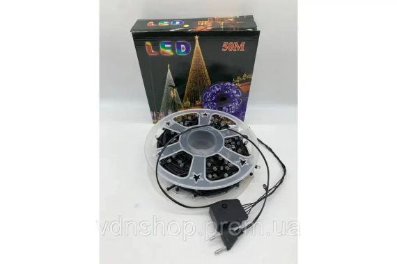 Гирлянда нить на катушке, от сети, 50м, 240LED, теплый белый/ Светодиодная LED гирлянда на елку | Зображення 3