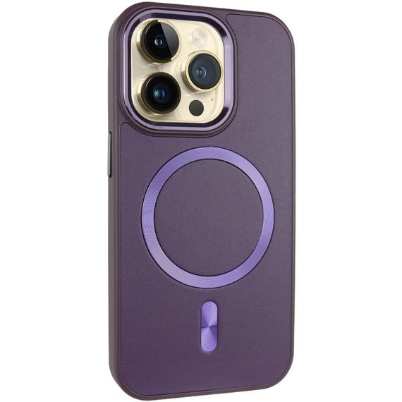 Кожаный чехол SnapCase with MagSafe для Apple iPhone 15 Pro (6.1") Dark Purple