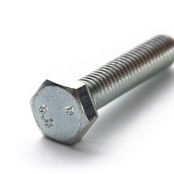 Болт с шестигранной головкой с полной резьбойм 12*35 DIN 933 кл. пр. 5,8 цинк белый (пач 10шт) APRO | Зображення 3