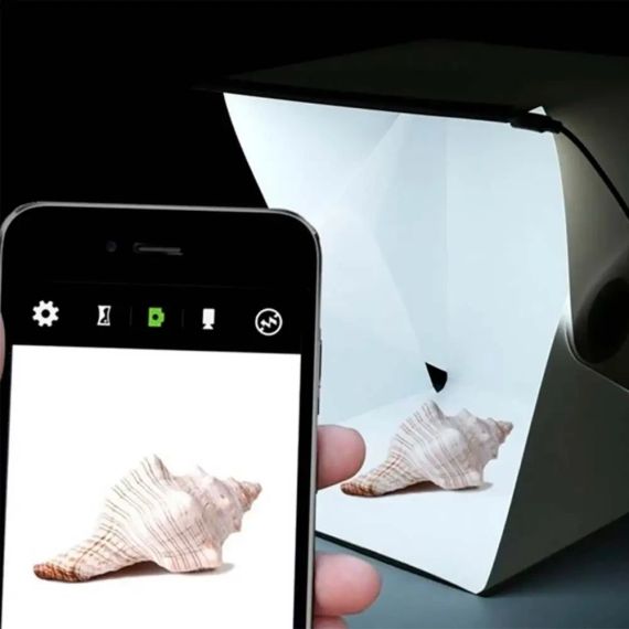 Фотобокс с подсветкой (22×21×21см), HA -151  от USB, Белый / Лайтбокс / Световой лайткуб | Зображення 4