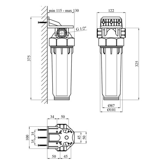 Фільтр магістральний в зборі Baux 1/2" BX-223001 (CV033308) | Зображення 3