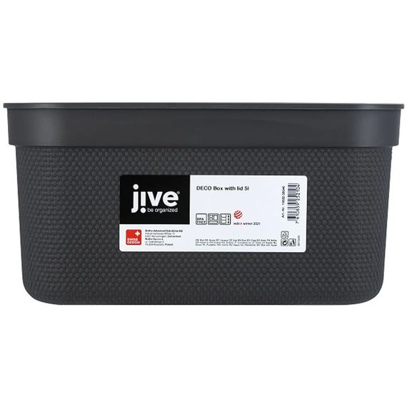 Контейнер для хранения вещей с крышкой Rotho (Рото) Jive 5 л (10522) Черный | Зображення 3