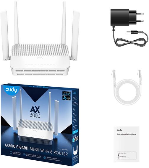 Маршрутизатор Cudy WR3000S, AX3000 Gigabit Wi-Fi 6 Mesh Router | Зображення 1