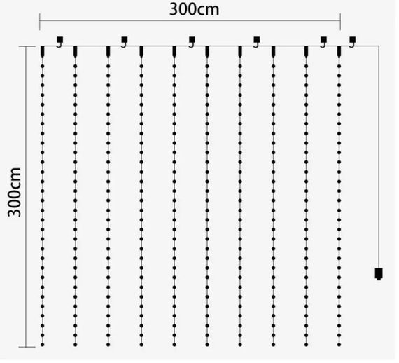 Гірлянда-штора різнокольорова 3x3м з 240 LED лампами XPRO (46843-_293) | Зображення 9