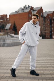 Костюм теплий чоловічий oversize сірий