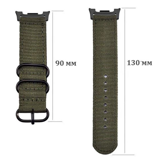 Нейлоновий ремінець Primolux Traveller для годинника Samsung Galaxy Watch 8 (46 mm / 44 mm / 40 mm) - Army Green | Зображення 2