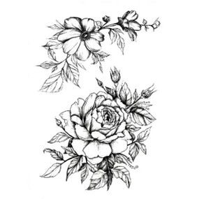 Тату tattoo тимчасове тату наклейка на тіло одноразове літо троянда