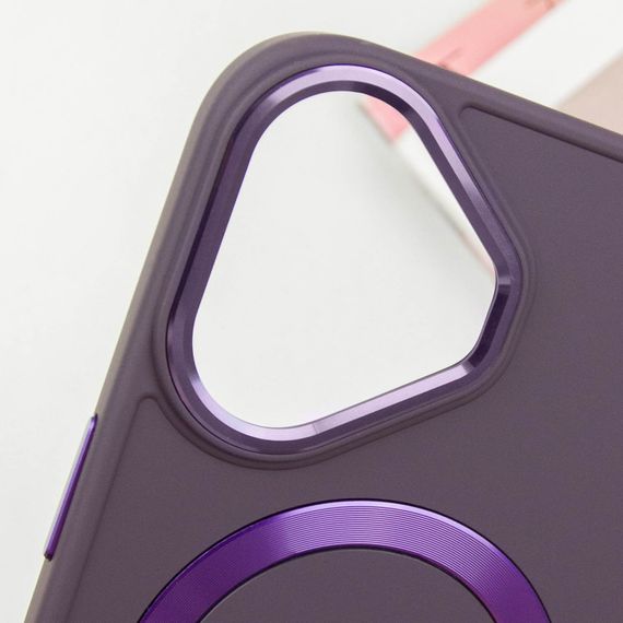 TPU чохол Bonbon Metal Style with MagSafe для Apple iPhone 16 (6.1") Фіолетовий / Dark Purple | Зображення 2