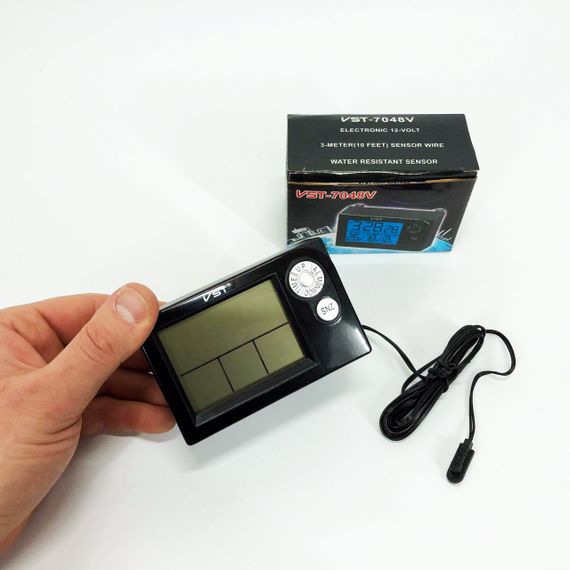 Годинник автомобільний електронні автогодинник VST-7048V для ВАЗ з вольтметром, температурою NI-29 | Зображення 7