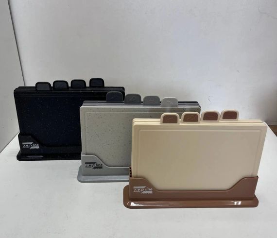 Кухонный набор досок Zepline ZP-00220 5 предметов с подставкой серый | Зображення 1