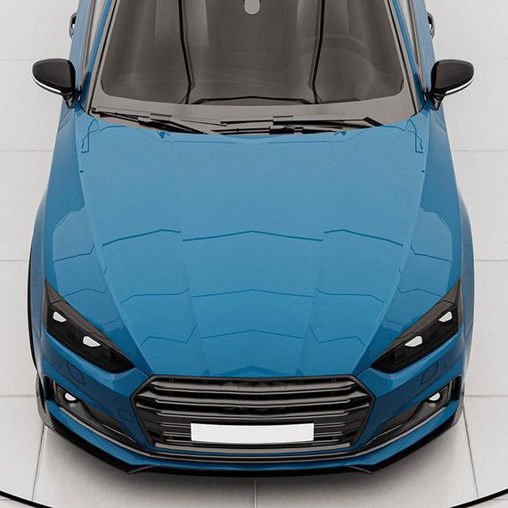 Накладка на передній бампер Lip V2 (для S-Line 2016-2020, Карбон) для Ауди A5 рр | Зображення 2