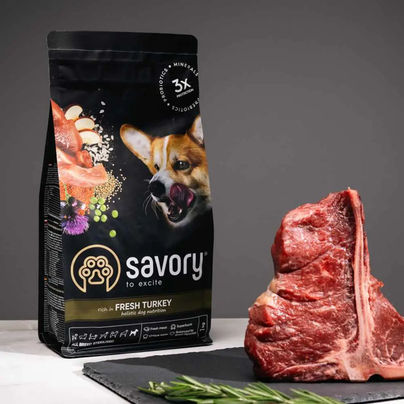 Сухий корм Savory для стерилізованих собак усіх порід, індичка 12кг | Зображення 3