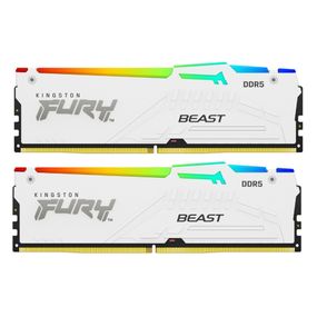 Модуль пам&#039;яті для комп&#039;ютера DDR5 64GB (2x32GB) 6000 MHz Beast White RGB EXPO Kingston Fury (ex.HyperX) (KF560C30BWEAK2-64)