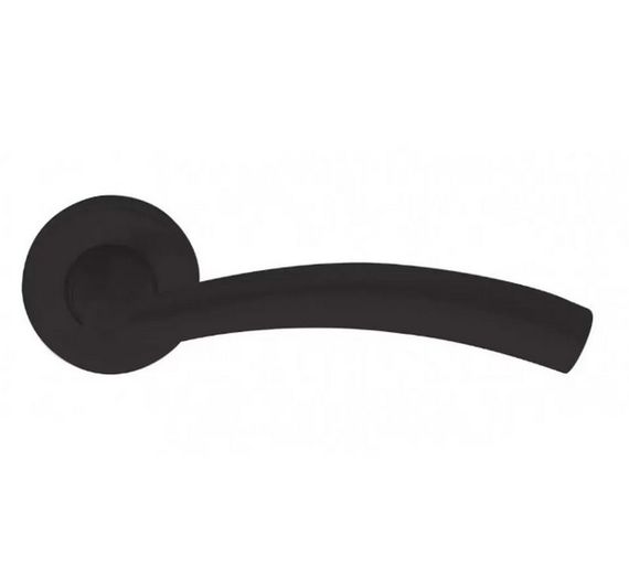 Ручка Ilavio 306 на круглій розетці, чорна Нікель матовий