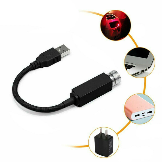 Проєктор в автомобіль синій Зіркове небо, USB STAR, проєктор зоряного неба USB, | Зображення 1