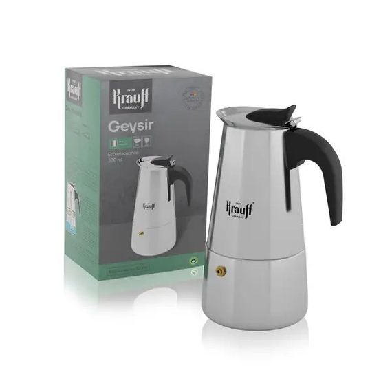 Кавоварка гейзерна з нержавіючої сталі Krauff Geysir 26-203-003, 300 мл на 6 чашок для еспресо | Зображення 2