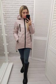 Елегантна жіноча парка, арт. 300, пудра