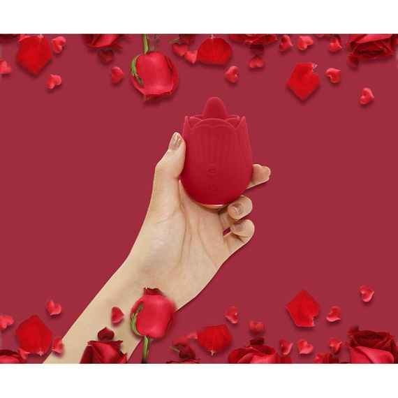 Вібратор трояндочка з язичком Sweet Em, 10 режимів , червоний sexstyle | Зображення 6