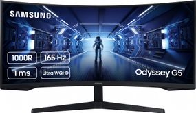 Монитор LCD Samsung 34" Odyssey G5 C34G55TWW, D-Sub, 2*HDMI, DP, VA, 3440x1440, 165 Hz, 1ms (LC34G55TWWIXCI)