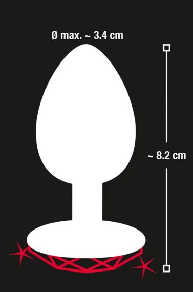 Металлическая пробка ДИАМАНТ СЕРДЦЕ (средняя) sexstyle | Зображення 2