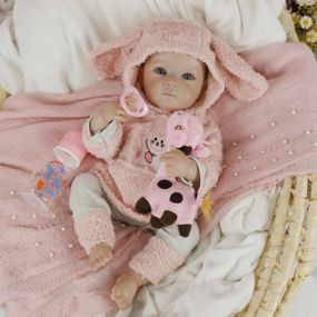 Коллекционная Силиконовая Кукла Реборн Новорождённый Младенец Reborn Девочка Пупс Банни (Виниловая Кукла) 50 см