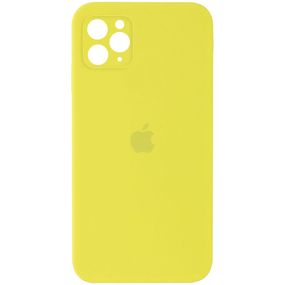 Чехол Silicone Case Square Full Camera Protective (AA) для Apple iPhone 11 Pro Max (6.5") Желтый / Bright Yellow