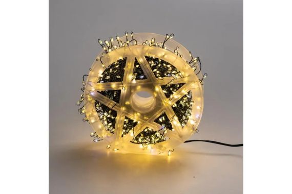 Гирлянда роса на катушке 100 м мишура на елку 2500 led ТЕПЛЫЙ БЕЛЫЙ