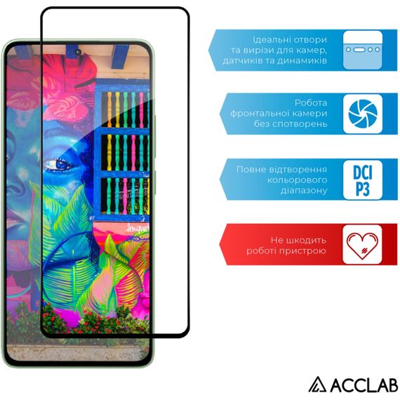 Скло захисне ACCLAB Full Glue Xiaomi Redmi Note 13 4G Black (1283126583704) | Зображення 4