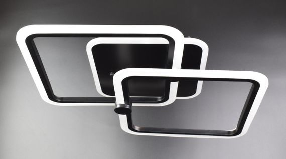 Люстра світлодіодна стельова LED світильник для квартири на стелю лед з пультом 25950 Чорний 10х41х63 см.