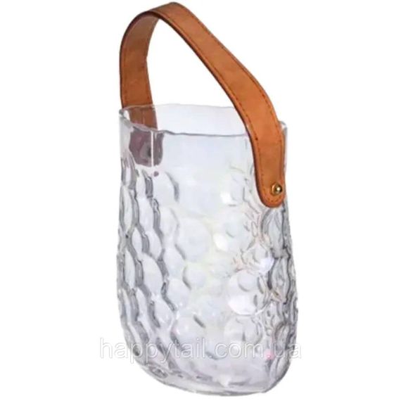 Ваза сумочка з ручкою 13×9.5×18 (см) декоративна скляна ваза для квітів 1.2 (л) Райдужний HP-19-153-6 | Зображення 2