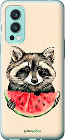 Чохол на OnePlus Nord 2 Єнотик з кавуном "4605u-2468-2448"