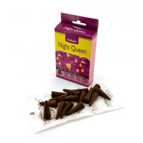 Ароматичні конуси  Нічна королева + металева підставка 15 шт. в уп. Tulasi 8901031018618