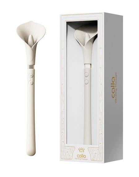 Розкішний вібромасажер Zalo – Calla Ivory White, двосторонній, 2 мотори | Зображення 7