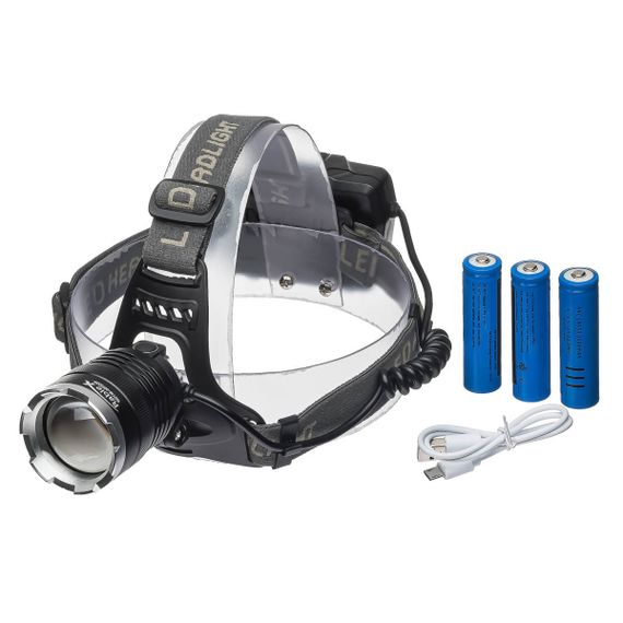 Налобний ліхтар XPRO 2199-T6 з потужним світлодіодом, зарядка Type-C, зум та шипи (47469-2199_193) | Зображення 3