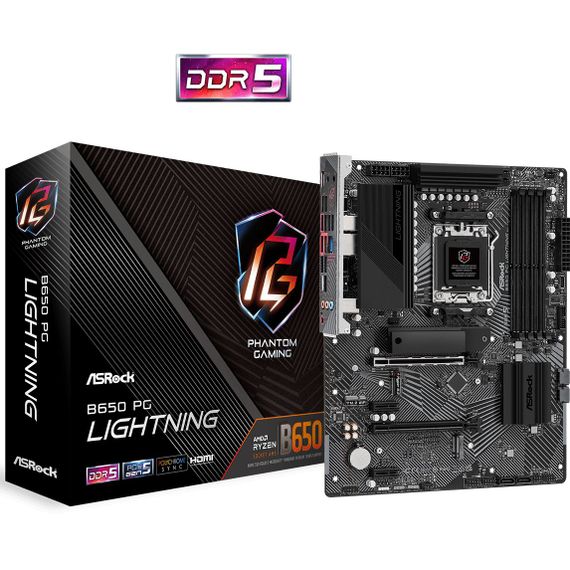 ASRock B650 PG LIGHTNING (AM5/B650, 4*DDR5, 2xPCIex16, HDMI, 4xSATA, 3xM.2, 2.5GLan, 7.1ch, ATX) | Зображення 3