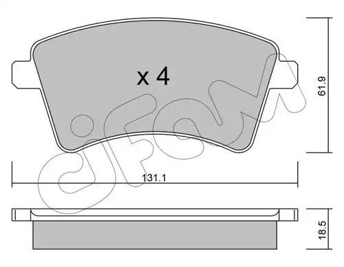 Колодки передні гальмівні Kangoo 08- (R15/R16), CIFAM (8228120) | Зображення 6