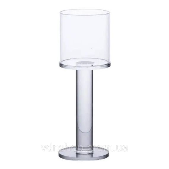 Підсвічник скляний на ніжці 6×16 см підсвічник келих декоративний прозорий HP-4-38M