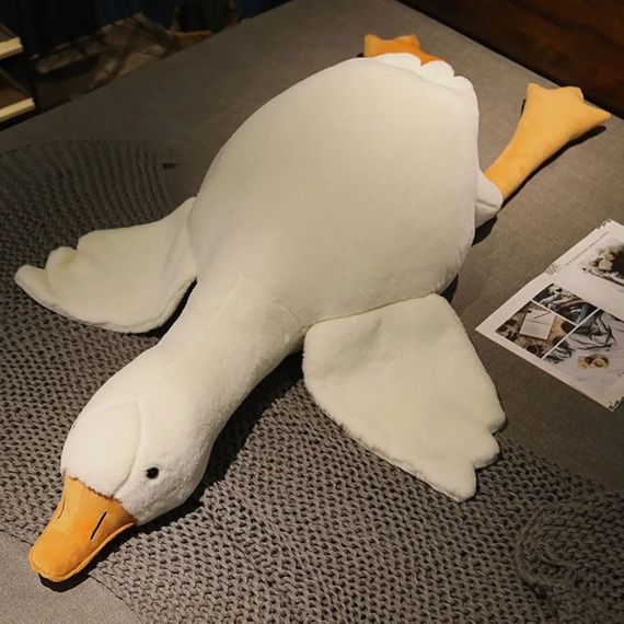 Іграшка-подушка для відпочинку, М'яка плюшева іграшка антистрес гуска, Іграшка подушка гуска для дітей EV-46