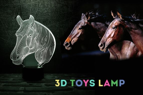 Змінна пластина для 3D ламп "Конячка 2" 3DTOYSLAMP | Зображення 1