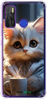 Чохол на Tecno Camon 15 Білий кіт "5646sp-2405-2448"
